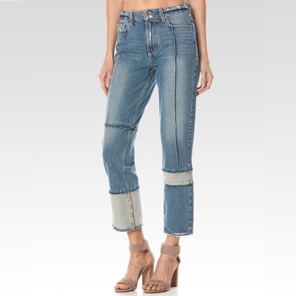 PAIGE High Rise Sarah Straight Seamed Revine Jeans Size 23 - Picture 1 of 5